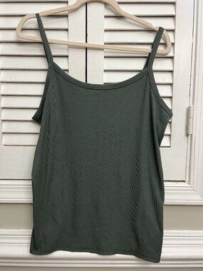NOBO Ribbed Green Cami Tank XXXL (21) Stretch Fitted